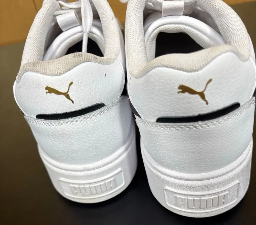PUMA Karmen Rebelle Platform Sneakers White w/ Black Size
